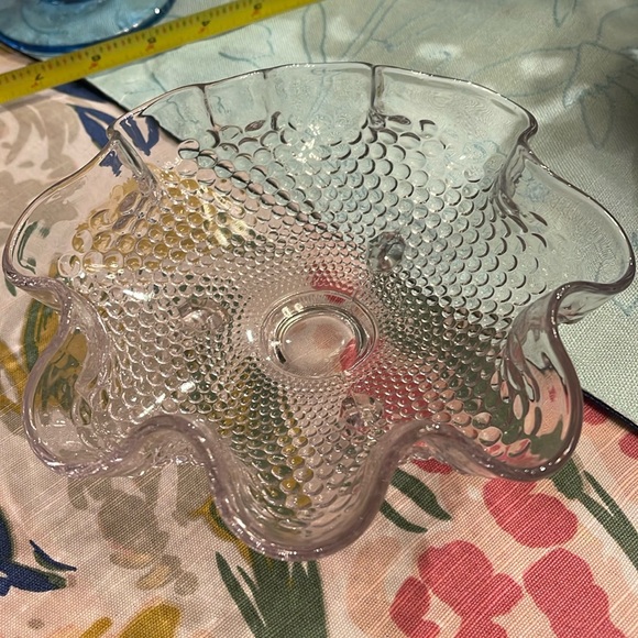 Source Unknown Other - Vintage pink purple  glass 3 Toed Candy Dish Bowl